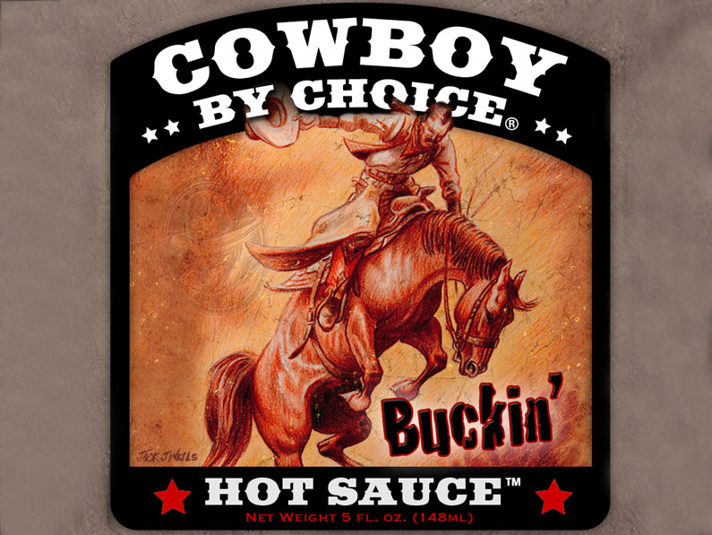 Buckin' Hot Sauce Label